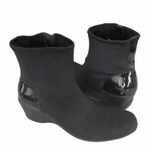 KAREN SCOTT Shelly Boots Black Fabric Zip Ankle Booties Womens Size 8
